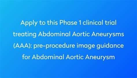 Pre Procedure Image Guidance For Abdominal Aortic Aneurysm Clinical Trial 2024 Power