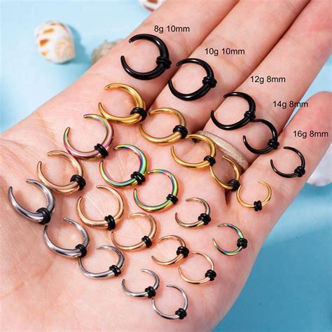 8 10 12 14 16G Pincher Septum Ring Titanium Belly Button Rings