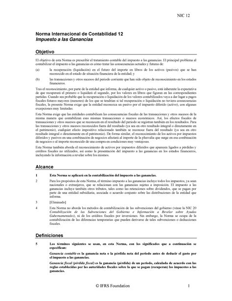 NIC 12 BV2022 GVT Resumen Norma Internacional De Contabilidad 12