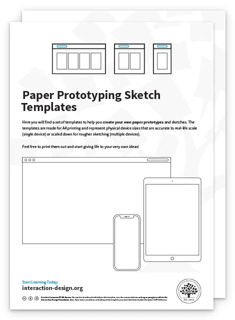 Get Your Free Template For Paper Prototyping Sketch Templates” Ixdf