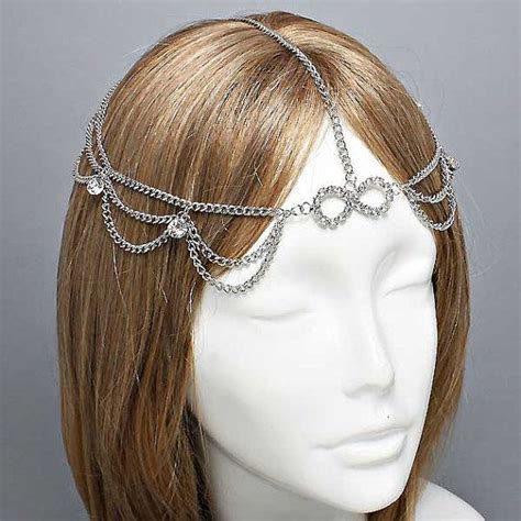 Head Chains Hairstyles Head Chains Silver Crystal Infinity Head