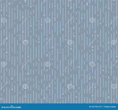 Rain Seamless Vector Pattern Rainy Season Background In Simple Flat