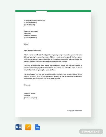 Counter Offer Letter Template 12 Free Word Pdf Format Download