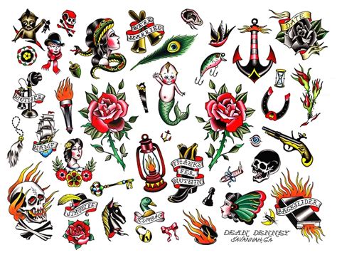 Take Your Shot Fanzine: Old School Tattoo flash, by Dean Denney