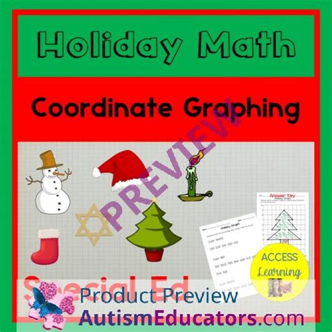 Winter Holiday Math Coordinate Graphing Mystery Picture Special