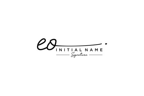 Initial EO Signature Logo Template Vector Hand Drawn Calligraphy