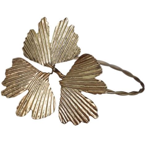 Kovov Krou Ek Na Ubrousky Antique Brass Three Leaves Bella Rose