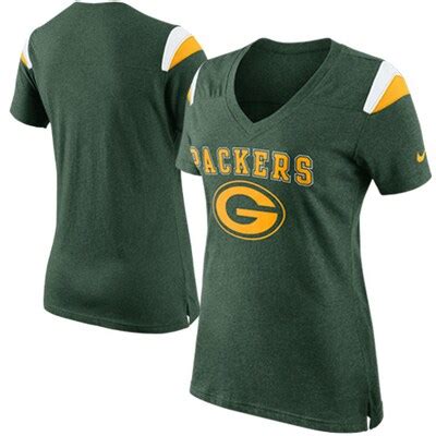 Women's Green Bay Packers Nike Green Fan V-Neck T-Shirt - NFLShop.com