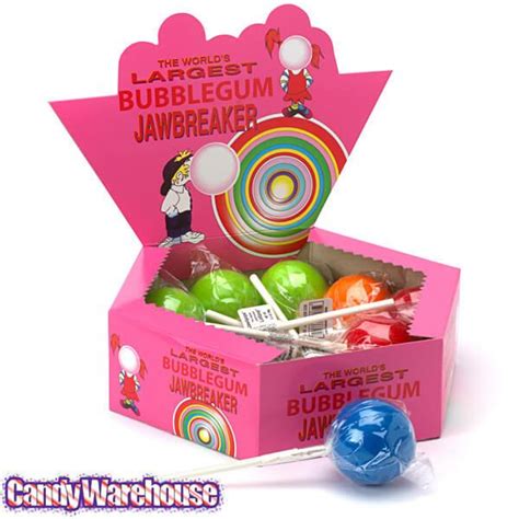 Giant Jawbreaker Lollipops Assorted Colors 12 Piece Box Candy Warehouse