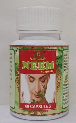 Neem Capsule Packaging Size 60 Capsules Grade Standard Food Grade