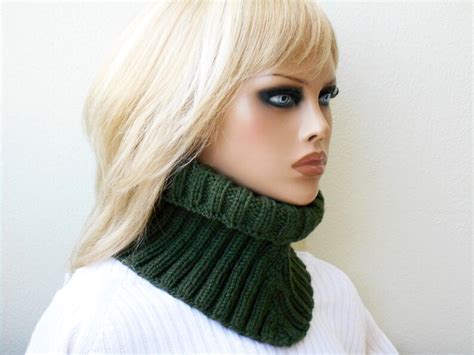 Infinity Neck Warmer Womens Neck Gaiter Knit Dickie Collar Etsy