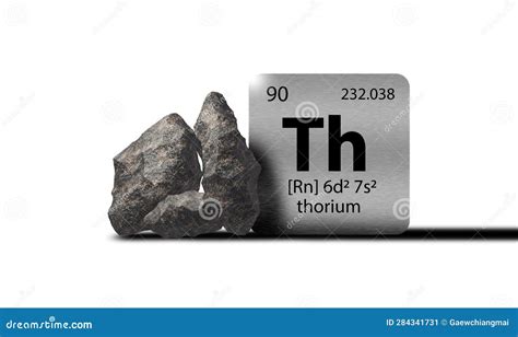 Elementos De Torio En Una Tabla Periódica De Metal Con Torio Metamítico