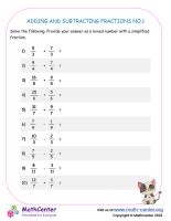 Subtracting Fractions With Like Denominators Sixth Grade Worksheets