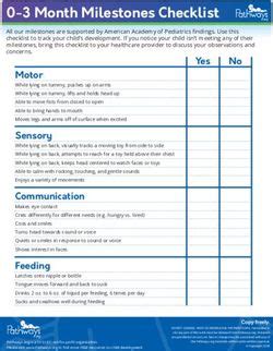 Month Milestones Checklist Pathways Org