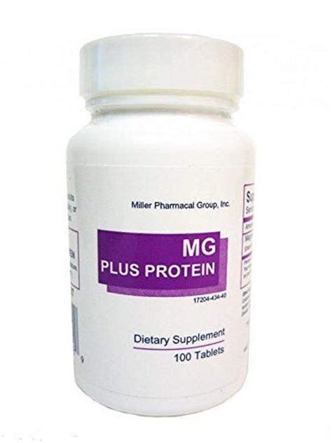 Mg Plus Protein Magnesium Supplement Tablets 100 Count