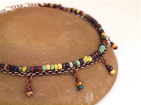 Bohemian Anklet Boho Anklet Rustic Anklet Boho Picasso Etsy