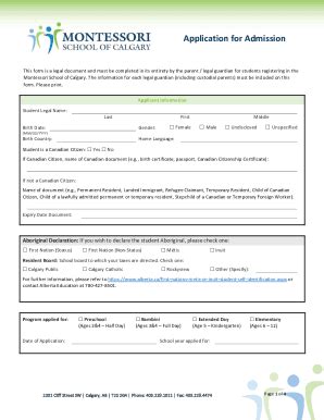 Fillable Online Student Registration Form Calgary Board Of Education