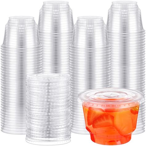 500 Pack Clear Plastic Cups with Lids 8 oz Disposable Dessert Cups for ...