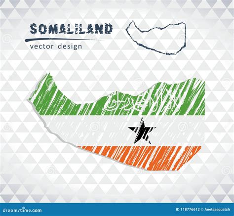 Map Of Somaliland With Hand Drawn Sketch Pen Map Inside Vector