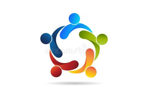 Logo Teamwork People Holding Hands Unity Friendship Community Flower