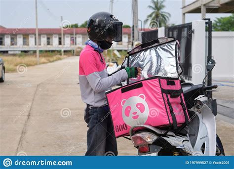 Phitsanulok Thailand May 24 2020 Food Order Online Via Foodpanda Being Delivered Food