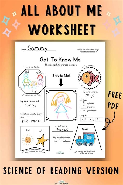 Free Science Of Reading Aligned Get To Know Me Worksheet Literacy Learn