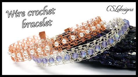 Beaded Wire Crochet Bracelet Youtube