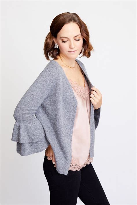 Ruffle Cardigan Ruffled Cardigan Chic Sweaters Contemporary Outfits