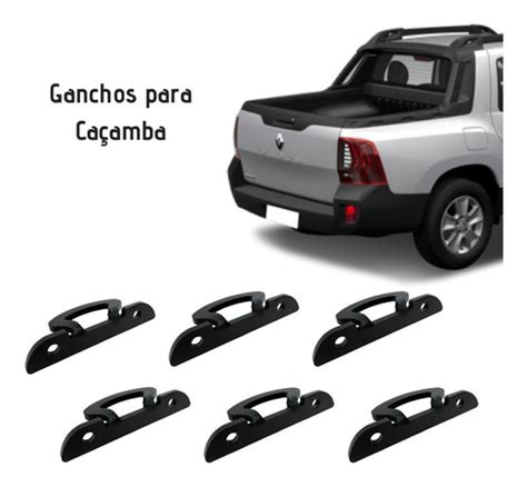 Kit 6 Ganchos Caçamba Renault Oroch Parcelamento sem juros