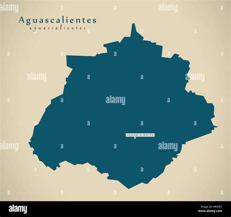 Mapa Moderno Aguascalientes México Mx Ilustración Fotografía De Stock