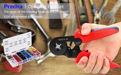 Ferrule Crimping Tool Kit Preciva Awg Self Adjustable Ratchet Wire