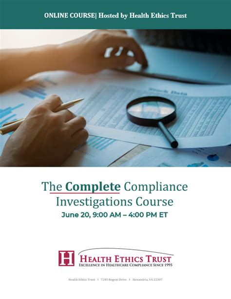 The Complete Compliance Investigations Course Health Ethics Trust