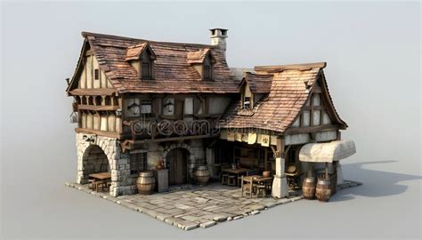 Medieval Building - Medieval Tavern Stock Illustration - Illustration ...