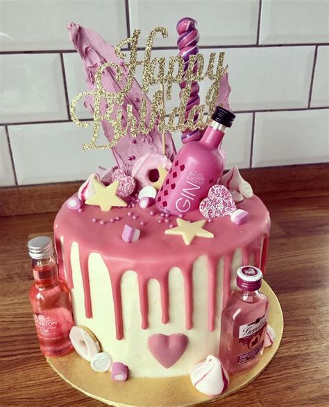 Pink Gin Drip Cake Th Birthday Cakes Th Birthday Cake St