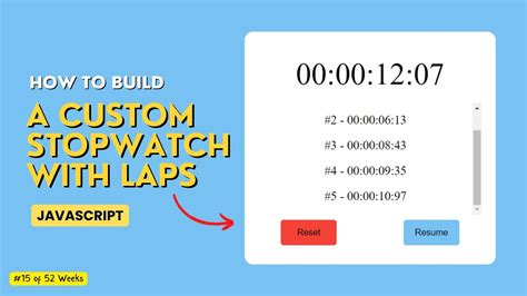 Create A Stopwatch With Laps Using Html Css And Javascript