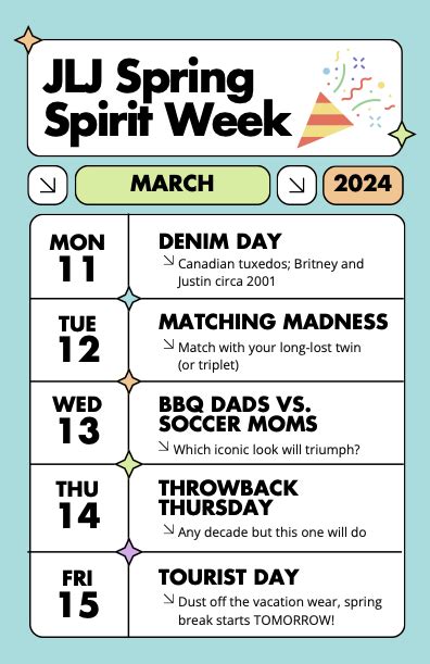 Spring Spirit Week Jl Jackson Secondary