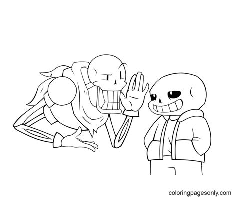 Página para colorir grátis de Undertale Papyrus e Sans Desenhos para