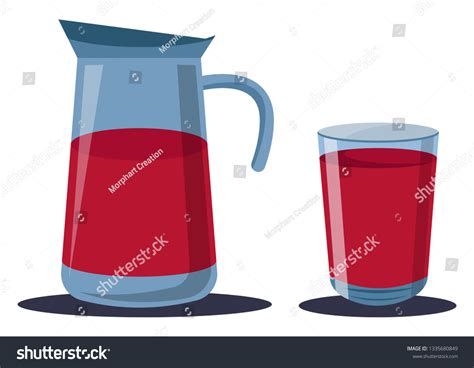 Juice Jar Glass Juice Vector Color Stock Vector (Royalty Free) 1335680849 | Shutterstock