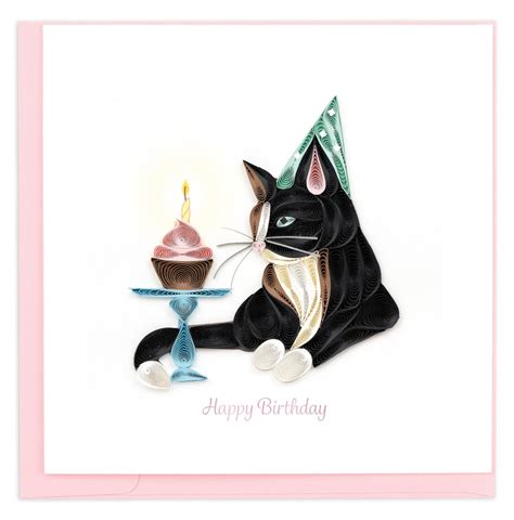 Handcrafted Birthday Cat Greeting Card Quilling Card¨