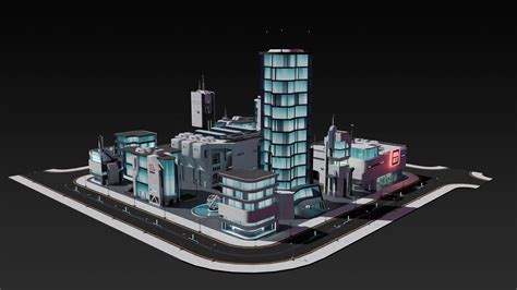 Sci Fi City Assets 3d Model By Ennuishao