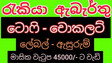 Job Vacancy In Sri Lanka 2021 Rekiya Abarthu 2021 08 04 I