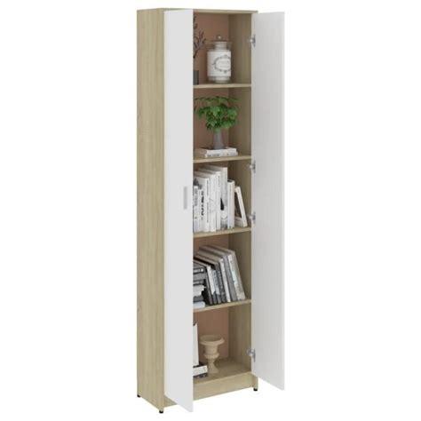 Omabeta Armoires Garde robe de couloir Blanc chêne sonoma 55x25x189