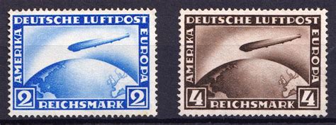 1927 Weimar Republic Germany Airmail Mi 423 424 Full Set CV