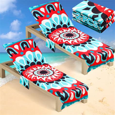 Amazon Oudain Pcs Beach Chair Covers With Side Pockets Boho