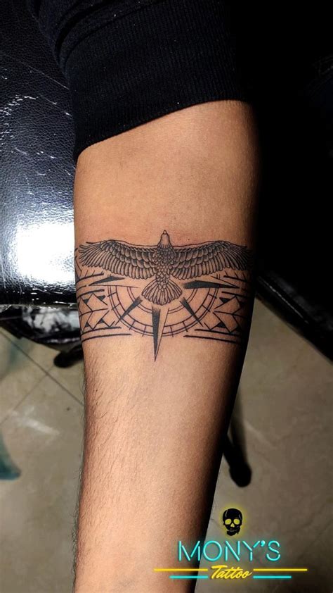 Eagle Band Tattoo Design By Artist Sanket Wrist Tattoos For Guys