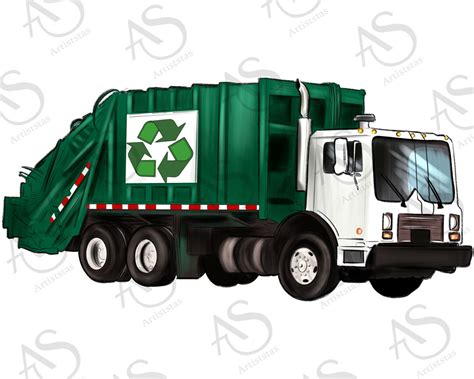 Green Garbage Truck Clip Art