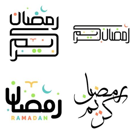 Free Vector Arabic Calligraphy Black Ramadan Kareem Vector Design For