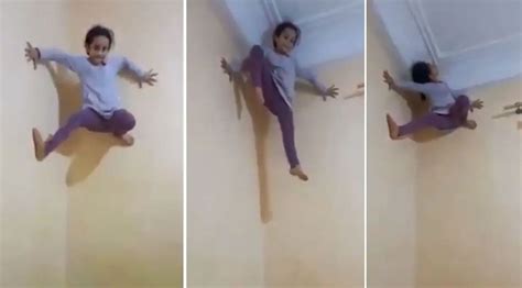 Video Of “spiderman” Girl Climbing A Wall Effortlessly Using Only Her Hands And Legs Gone Viral