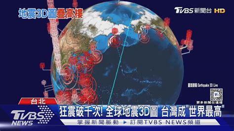 狂震破千次 全球地震3d圖 台灣成「世界最高」｜tvbs新聞 Tvbsnews02 Youtube