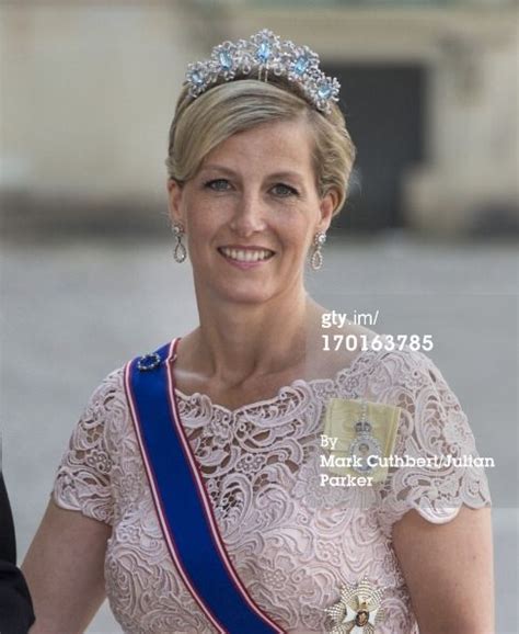 Sophie Countess Of Wessex Wearing The Five Aquamarine And Diamonds Tiara Lady Louise